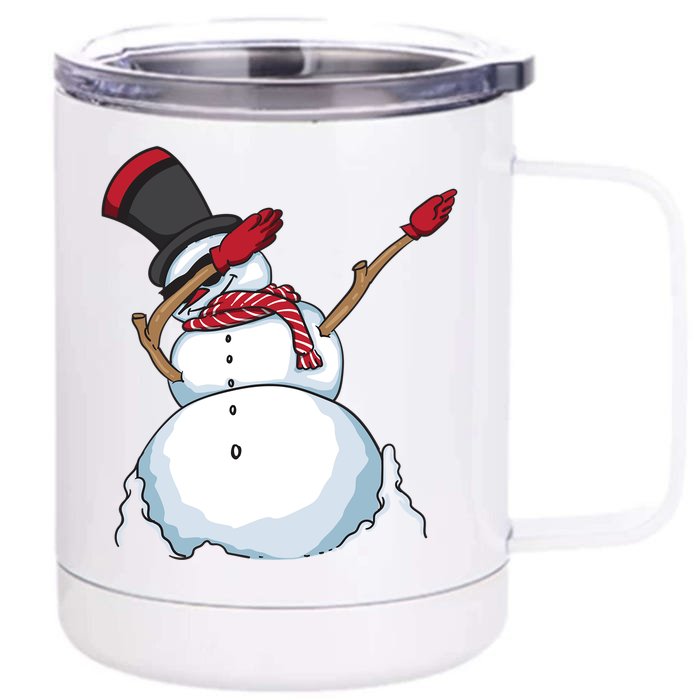 Funny Christmas Snow Dabbing Great Snow Xmas Gift Cute Gift Front & Back 12oz Stainless Steel Tumbler Cup