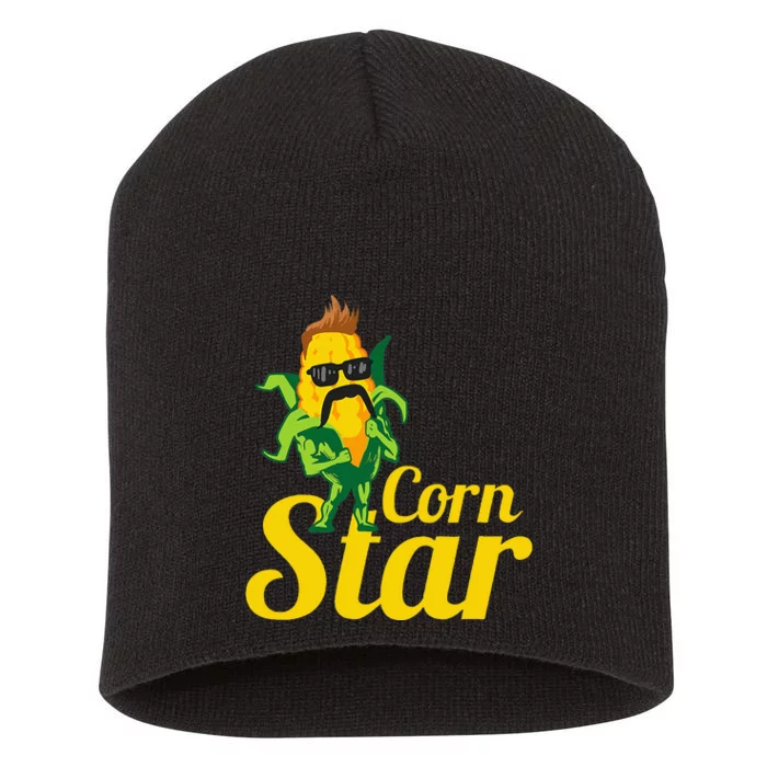 Funny Corn Star Sunglasses Mustache Maize Short Acrylic Beanie