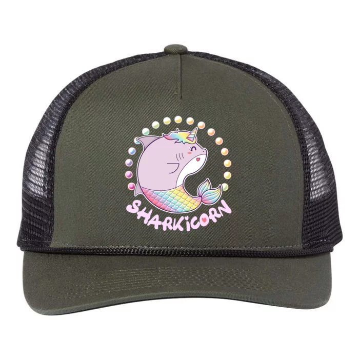 Funny Cute Sharkicorn Shark Unicorn Retro Rope Trucker Hat Cap