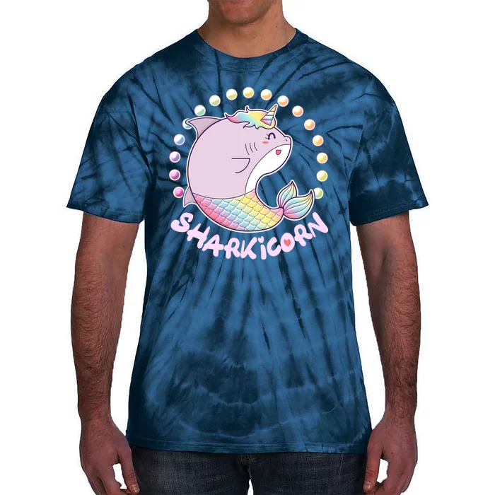 Funny Cute Sharkicorn Shark Unicorn Tie-Dye T-Shirt