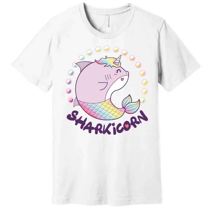 Funny Cute Sharkicorn Shark Unicorn Premium T-Shirt