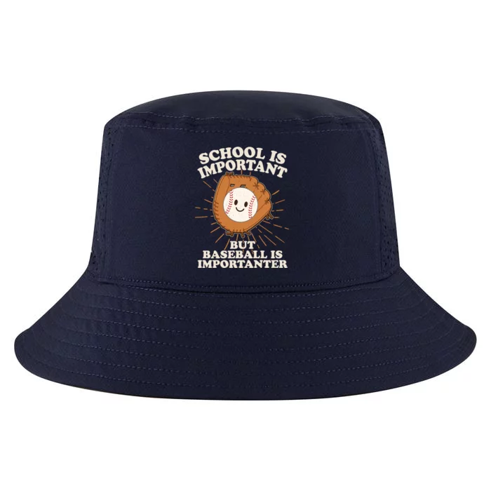 Funny Cute School Is Important But Baseball Is Importanter Cool Comfort Performance Bucket Hat