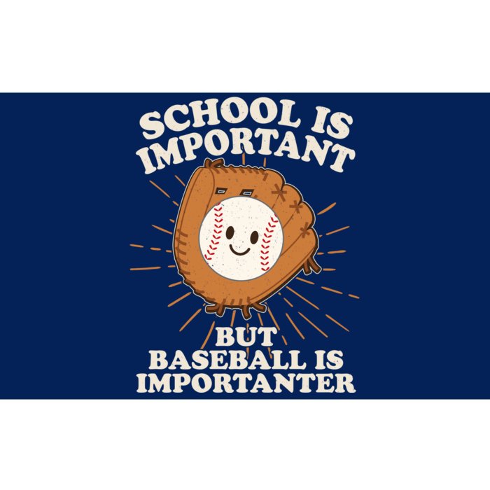 Funny Cute School Is Important But Baseball Is Importanter Bumper Sticker