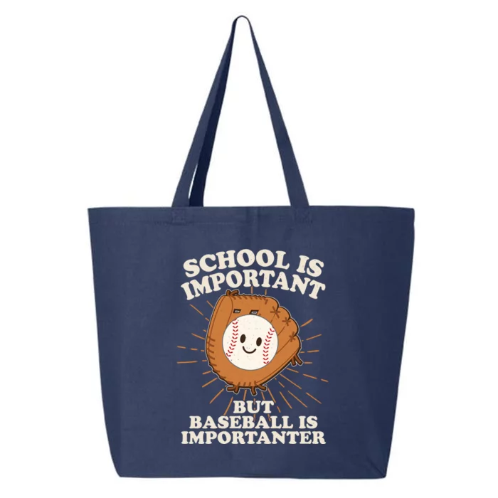 Funny Cute School Is Important But Baseball Is Importanter 25L Jumbo Tote