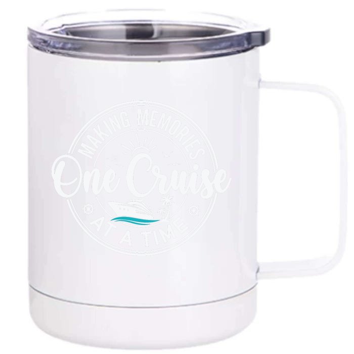 Family Cruise Shirp , Cruising Trip Front & Back 12oz Stainless Steel Tumbler Cup