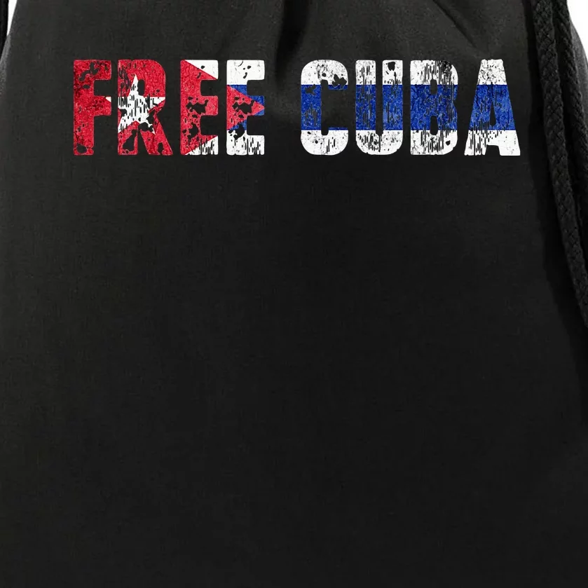 Free Cuba Sos Cuba Patriotic Cuban First Drawstring Bag