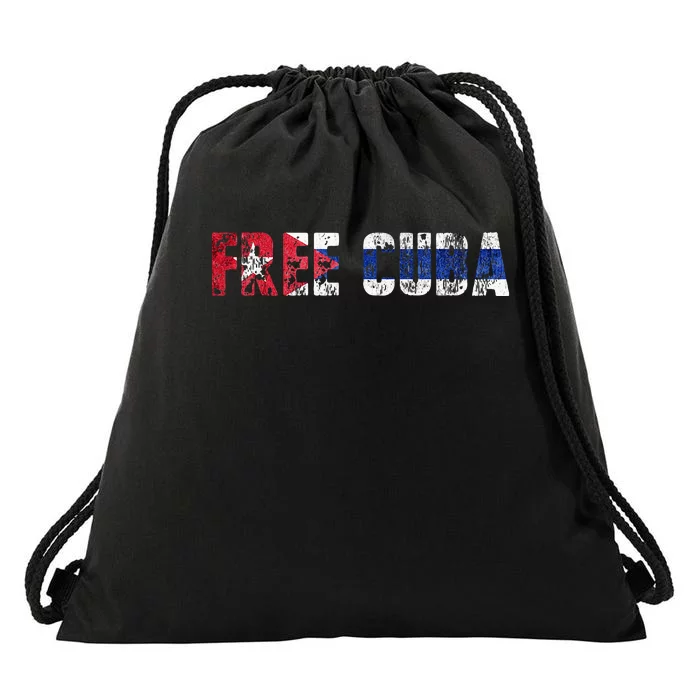 Free Cuba Sos Cuba Patriotic Cuban First Drawstring Bag