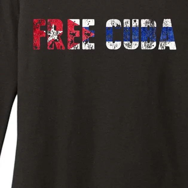 Free Cuba Sos Cuba Patriotic Cuban First Womens CVC Long Sleeve Shirt