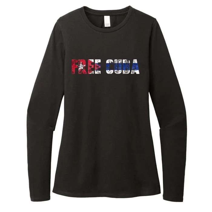 Free Cuba Sos Cuba Patriotic Cuban First Womens CVC Long Sleeve Shirt