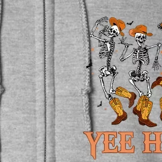 Funny Cowboy Skeleton Dancing Yeehaw Western Halloween Full Zip Hoodie