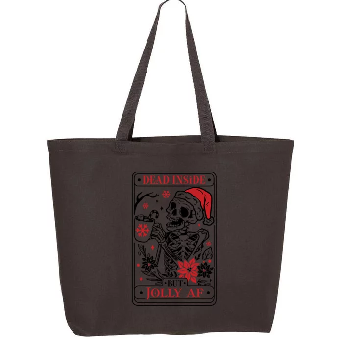 Funny Christmas Skull Dead Inside But Jolly Af Gift 25L Jumbo Tote