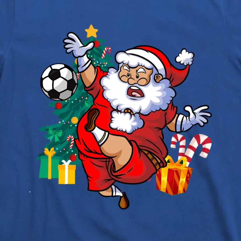 Football Christmas Santa Idea And Xmas Football Gift T-Shirt