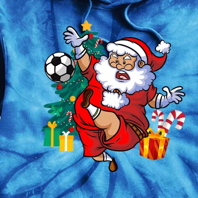 Football Christmas Santa Idea And Xmas Football Gift Tie Dye Hoodie