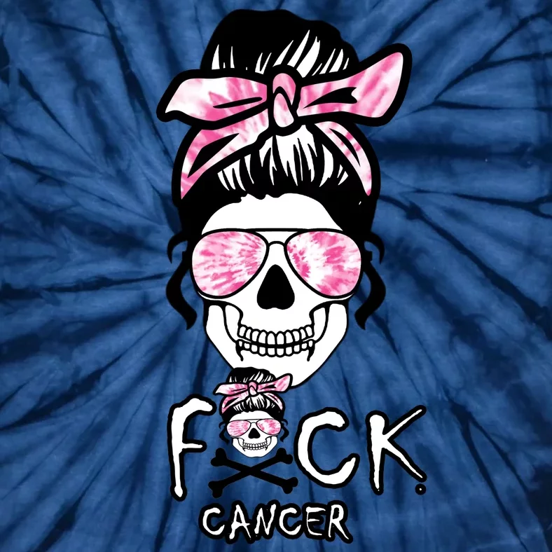 FCK Cancer Skeleton Skull Pink Tie-Dye T-Shirt