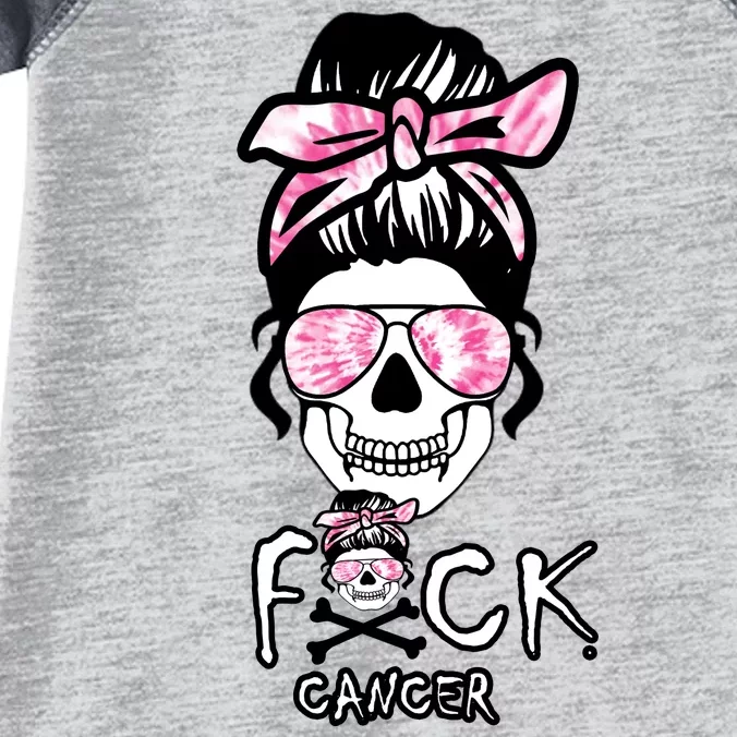 FCK Cancer Skeleton Skull Pink Infant Baby Jersey Bodysuit