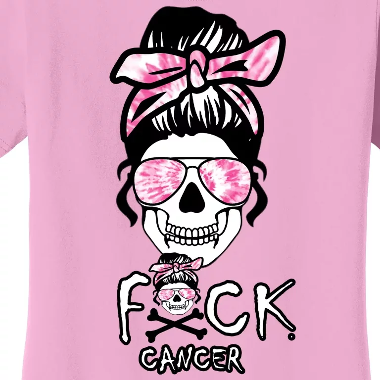 FCK Cancer Skeleton Skull Pink Women's T-Shirt