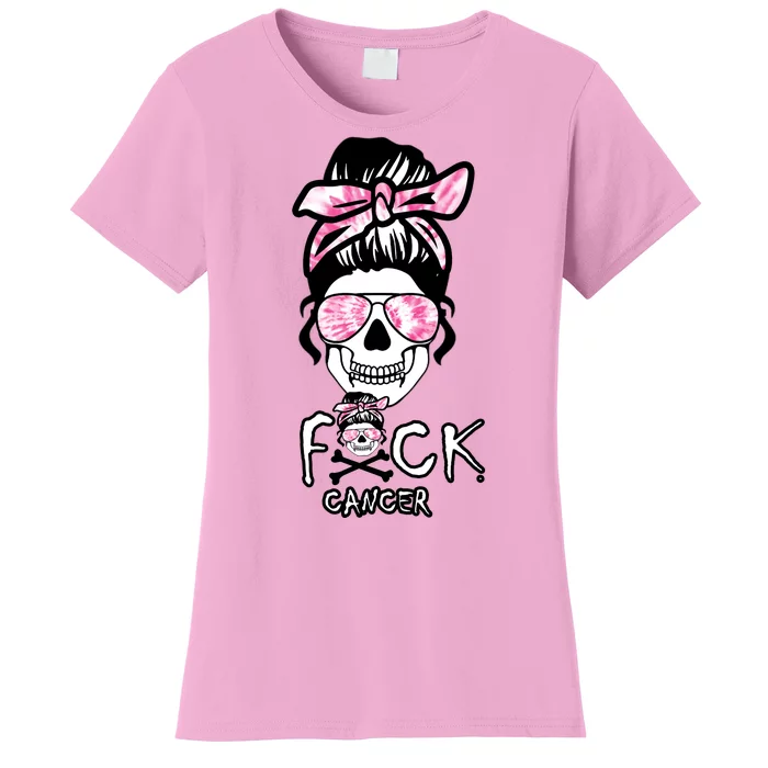 FCK Cancer Skeleton Skull Pink Women's T-Shirt