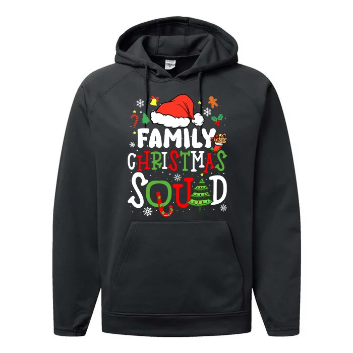 Family Christmas Squad Matching Pajamas Team Santa Elf Performance Fleece Hoodie