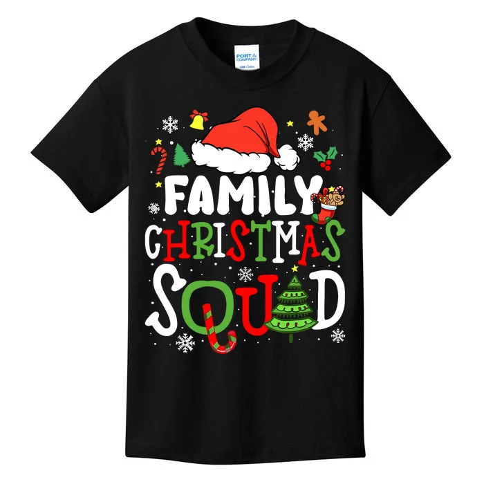 Family Christmas Squad Matching Pajamas Team Santa Elf Kids T-Shirt