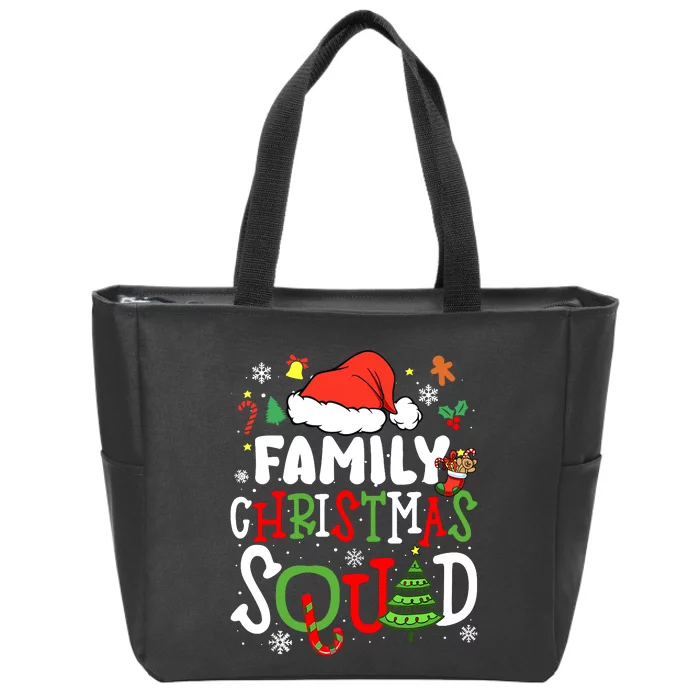 Family Christmas Squad Matching Pajamas Team Santa Elf Zip Tote Bag