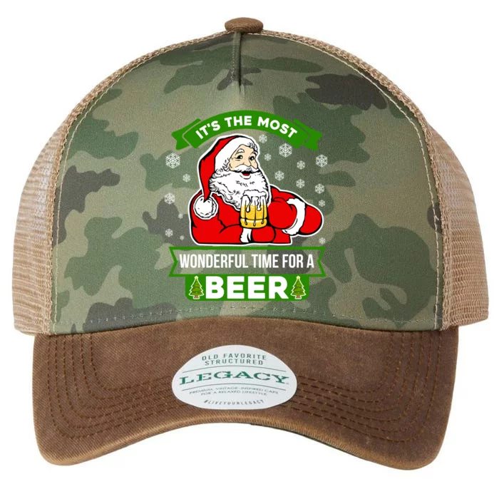 Funny Christmas Santa Claus Most Wonderful Time For A Beer Funny Gift Legacy Tie Dye Trucker Hat