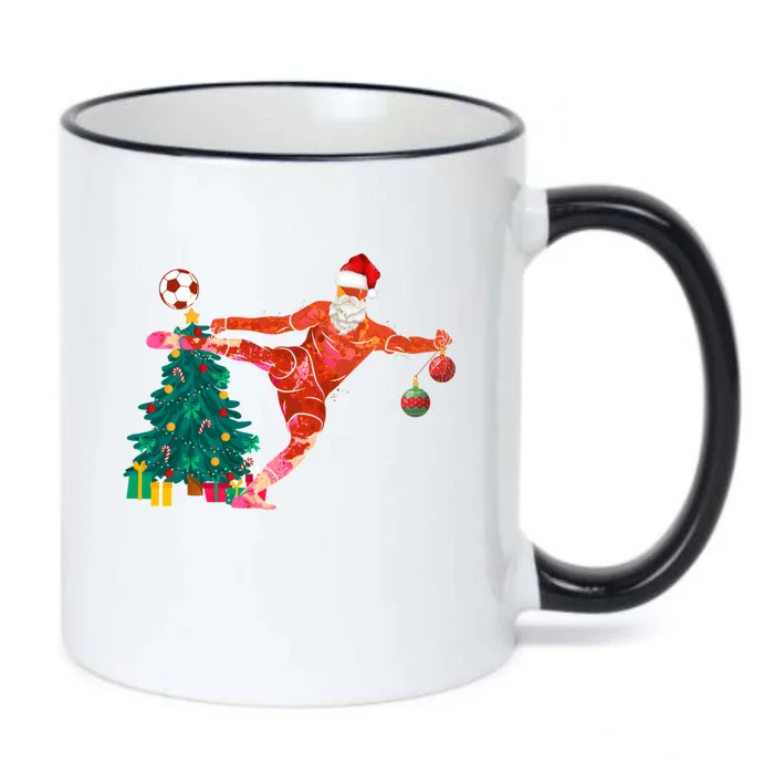 Football Christmas Santa Idea And Xmas Football Cool Gift Black Color Changing Mug