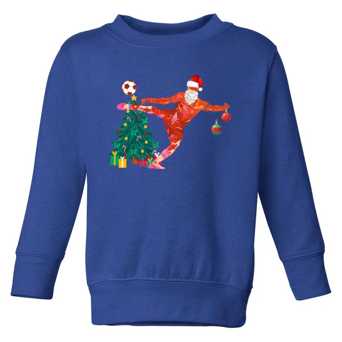 Football Christmas Santa Idea And Xmas Football Cool Gift Toddler Sweatshirt