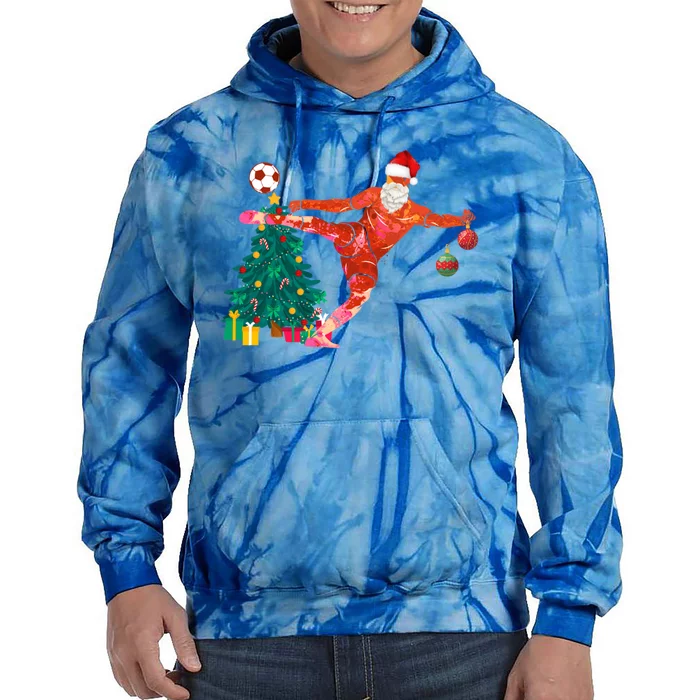 Football Christmas Santa Idea And Xmas Football Cool Gift Tie Dye Hoodie