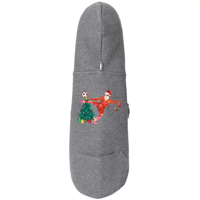 Football Christmas Santa Idea And Xmas Football Cool Gift Doggie 3-End Fleece Hoodie