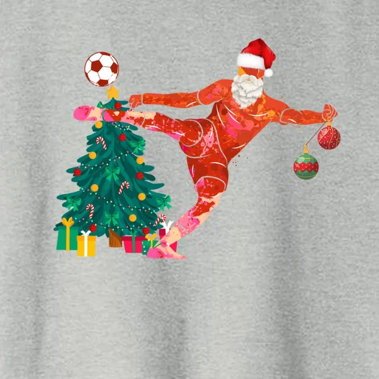 Football Christmas Santa Idea And Xmas Football Cool Gift Women's Crop Top Tee