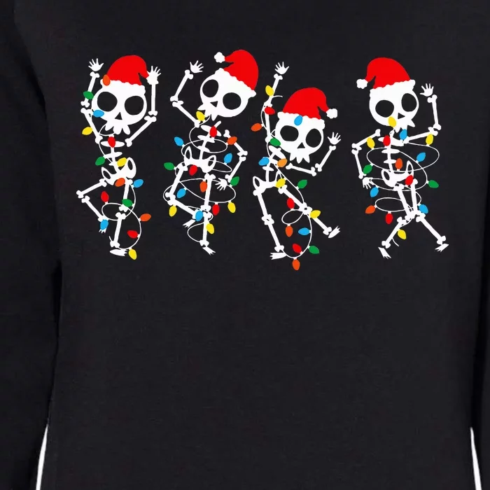 Funny Christmas Skeleton Dancing Xmas Light Music Christmas Womens California Wash Sweatshirt