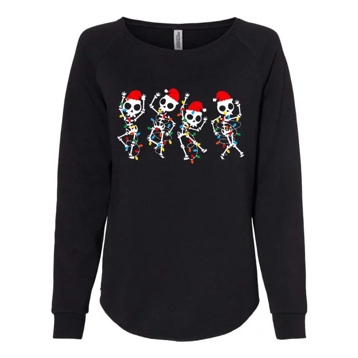 Funny Christmas Skeleton Dancing Xmas Light Music Christmas Womens California Wash Sweatshirt