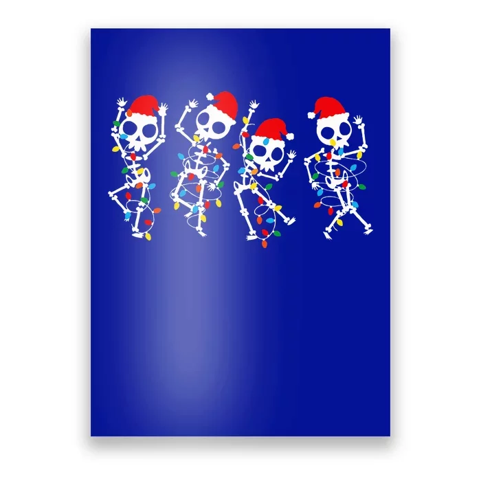 Funny Christmas Skeleton Dancing Xmas Light Music Christmas Poster