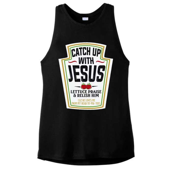 Funny Christian S Christian Gifts Catch Up With Jesus Ladies Tri-Blend Wicking Tank