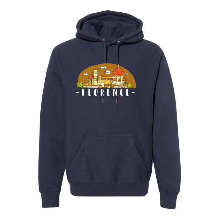 Florence Cartoon Style Illustration Premium Hoodie