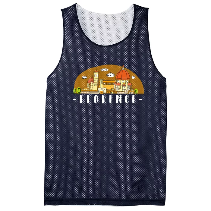 Florence Cartoon Style Illustration Mesh Reversible Basketball Jersey Tank