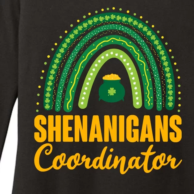 Funny Cute Shenanigans Coordinator Lucky Green Rainbow Pot Of Gold Womens CVC Long Sleeve Shirt