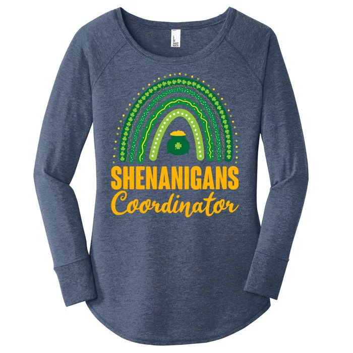 Funny Cute Shenanigans Coordinator Lucky Green Rainbow Pot Of Gold Women's Perfect Tri Tunic Long Sleeve Shirt