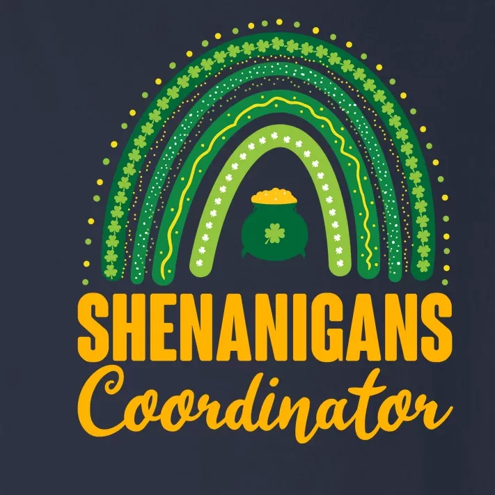 Funny Cute Shenanigans Coordinator Lucky Green Rainbow Pot Of Gold Toddler Long Sleeve Shirt