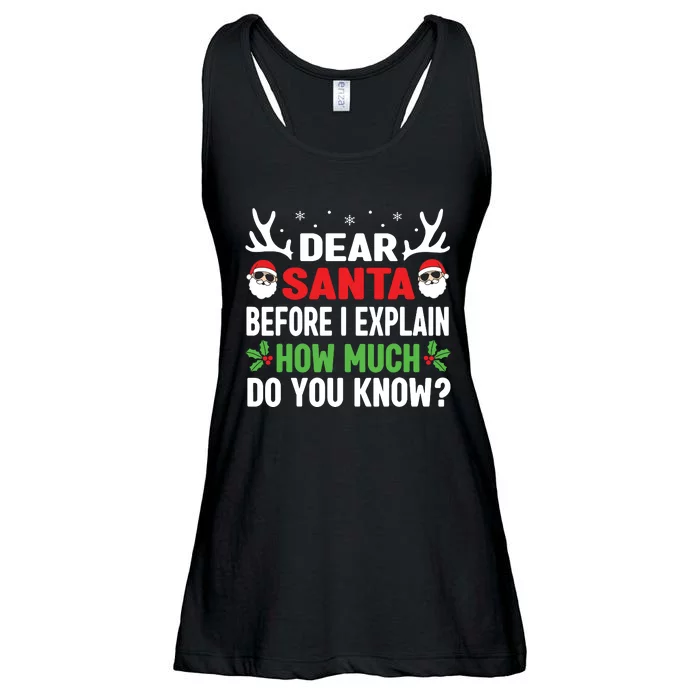 Funny Christmas Shirts Kids Adults Dear Santa I Can Explain Ladies Essential Flowy Tank