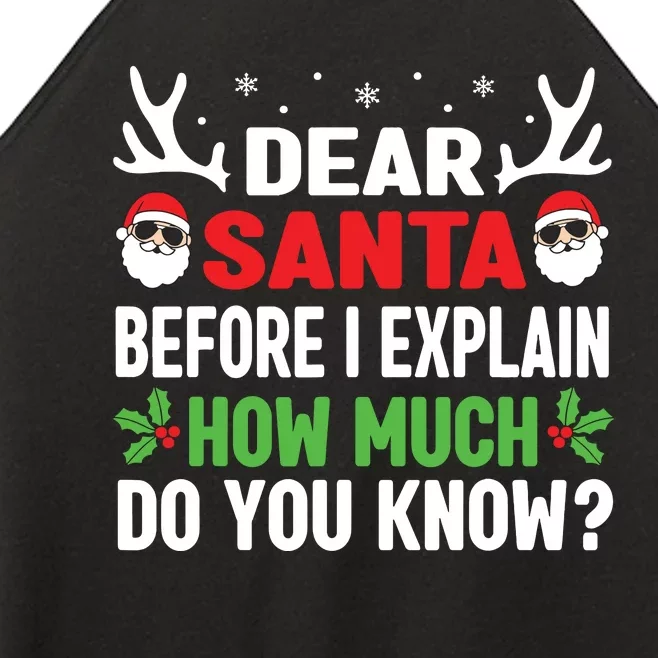 Funny Christmas Shirts Kids Adults Dear Santa I Can Explain Women’s Perfect Tri Rocker Tank