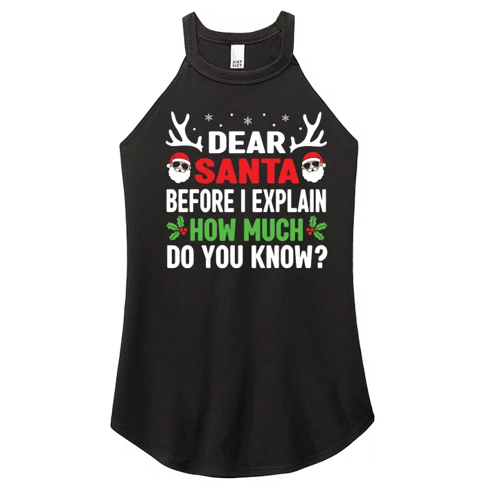 Funny Christmas Shirts Kids Adults Dear Santa I Can Explain Women’s Perfect Tri Rocker Tank