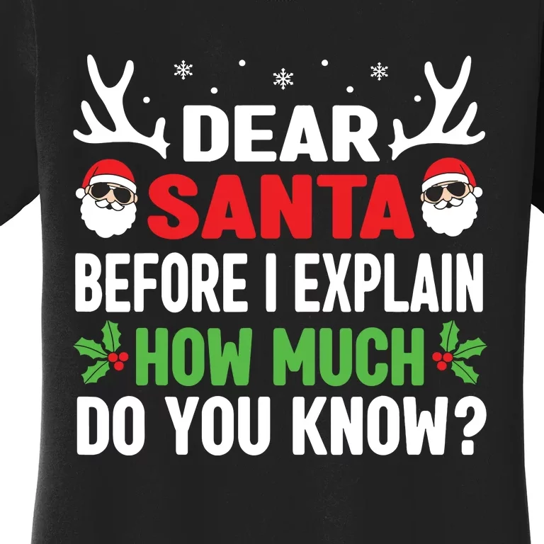 Funny Christmas Shirts Kids Adults Dear Santa I Can Explain Women's T-Shirt