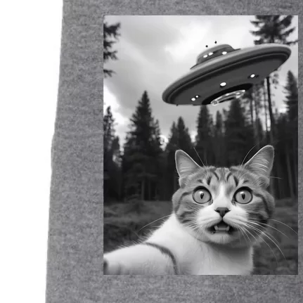 Funny Cat Selfie With A Ufo Doggie 3-End Fleece Hoodie