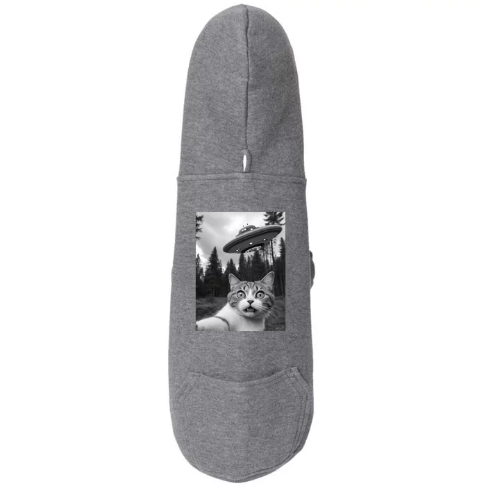 Funny Cat Selfie With A Ufo Doggie 3-End Fleece Hoodie