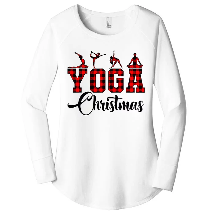 Funny Christmas Santa Claus Meditating Yoga Lover Instructor Women's Perfect Tri Tunic Long Sleeve Shirt