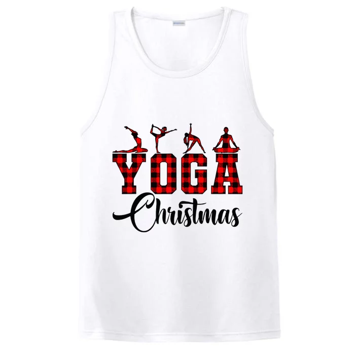 Funny Christmas Santa Claus Meditating Yoga Lover Instructor Performance Tank