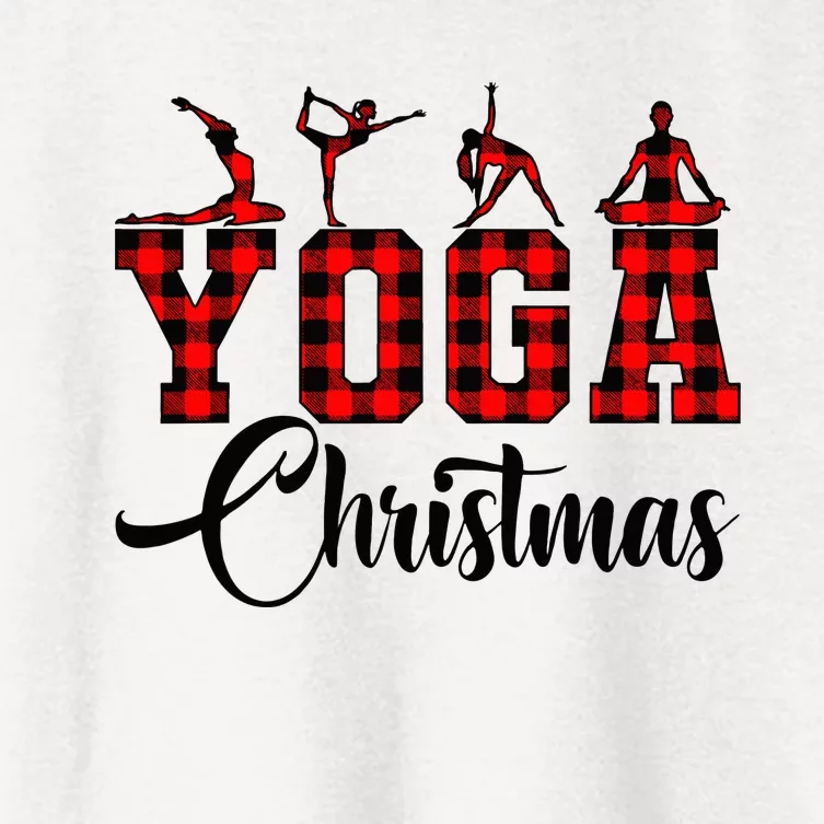 Funny Christmas Santa Claus Meditating Yoga Lover Instructor Women's Crop Top Tee