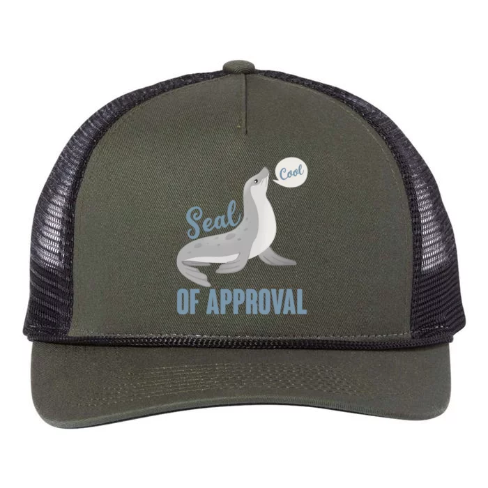 Funny Cute Seal Of Approval Retro Rope Trucker Hat Cap