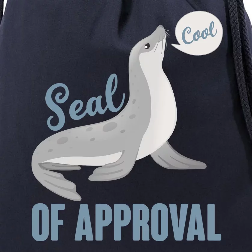 Funny Cute Seal Of Approval Drawstring Bag